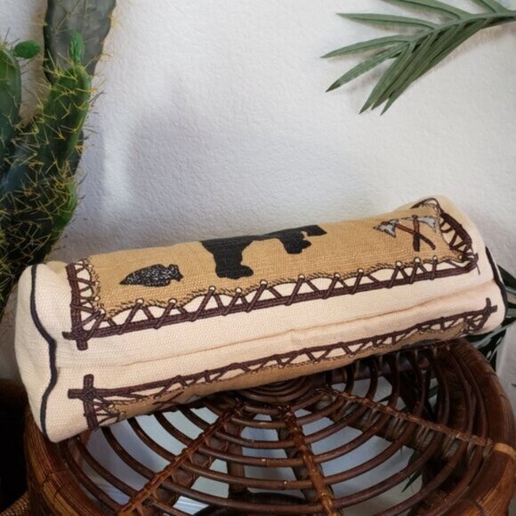 NWOT Western Boho Canvas Leather Large Bag Duffle - Picture 8 of 13